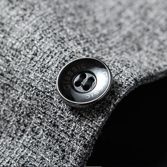 Blazer para Hombre Color Sólido Cruzado Otoño Invierno Dos Botones Bolsillos Abrigo de Traje para Boda