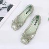 Fashion Pink with Crystals Diamond Ladies Footwear Green Rhinestone Women's Flat Shoes Bow Korean Style Y2k Vintage Fashion Cheap A Line