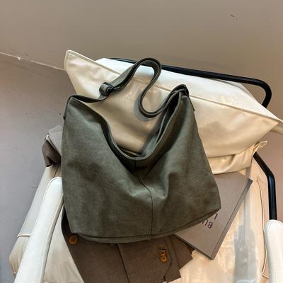 Herbst und Winter neue Wildleder Bucket Bag große Kapazität Schulter Unterarm Tragetasche Retro Pendler Mode Tragetasche
