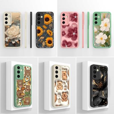 Soft Cases For Samsung A55 C55 M55 A35 M35 F14 F15 Shell Pretty Sunflowers Golden Lotus Slim Silicone Lightweight Protection Housing For Samsung Capas