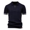 TrendHub Men's Solid Color Sport Zipper Polo Shirt Athletic Social Polo Shirts for Men Office Slim Fit Polo