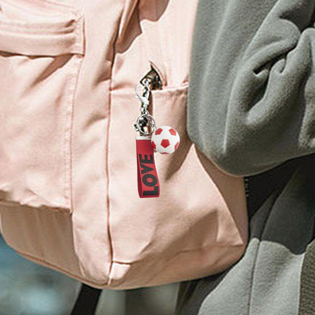 Creative Soccer Keychain Alloy Sport Key Chains for Men Women Boys Girls Wallet Backpack Bag Charms