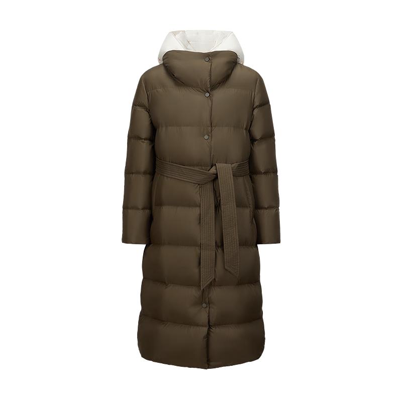 

Jiuzi Annakou Women s Cloud Puff Faux Two-Piece Hooded Duck Down Puffer L