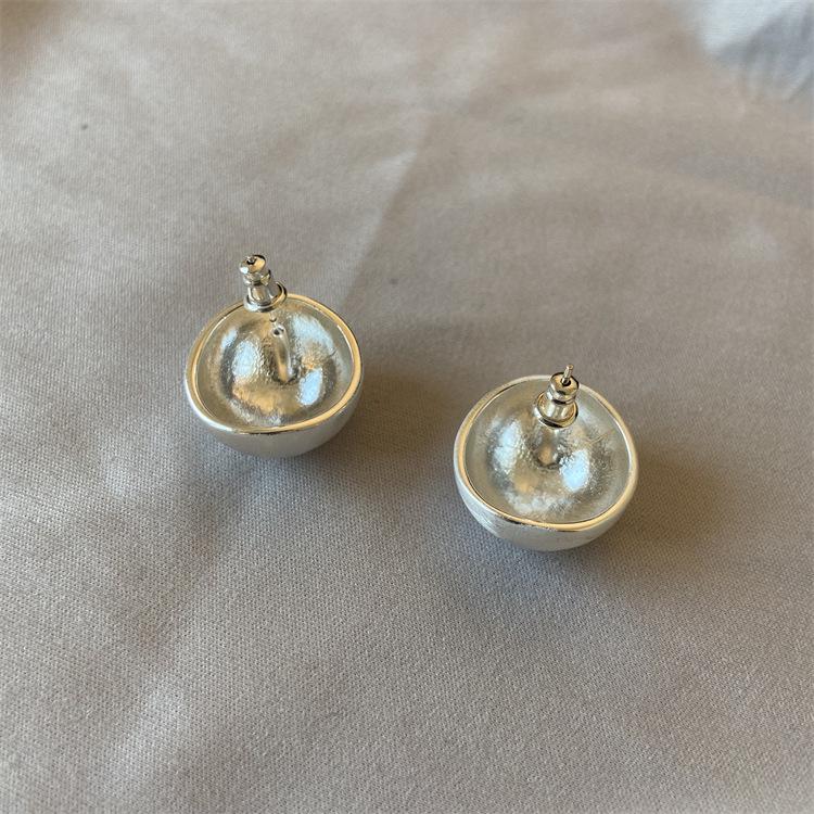 Gebürstet Matte Runde Kugel Vergoldete Silber Stecker