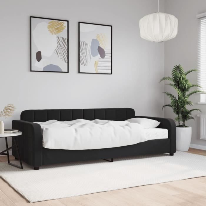 VidaXL Daybed with Mattress Black 90x190 Cm Velvet 3196920