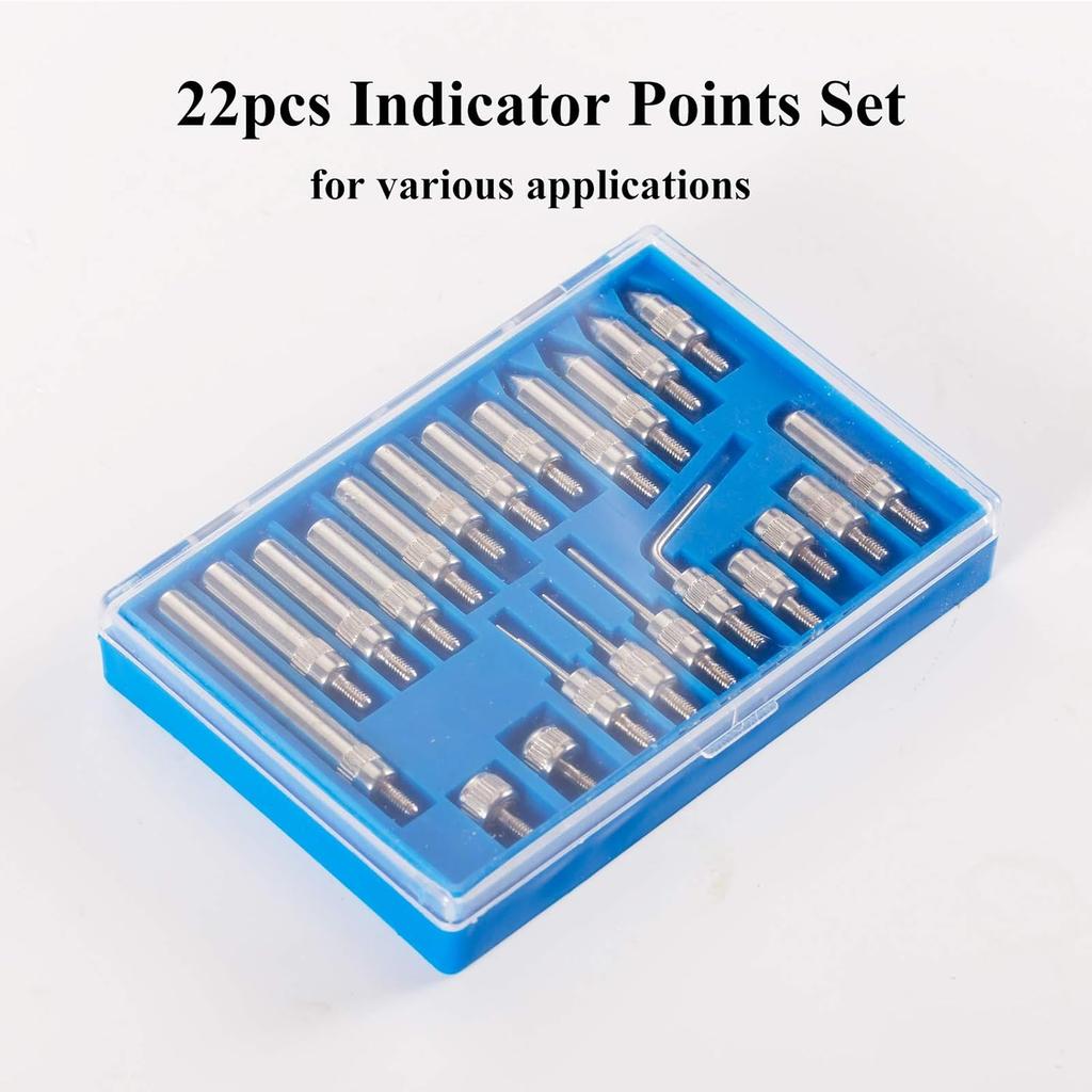TR TOOLROCK Professional 0-1.0" Dial Indicator with Magnetic Base Holder & Point Precision Inspection Set Tester Gage Gauge Fine Adjustable Long Arm