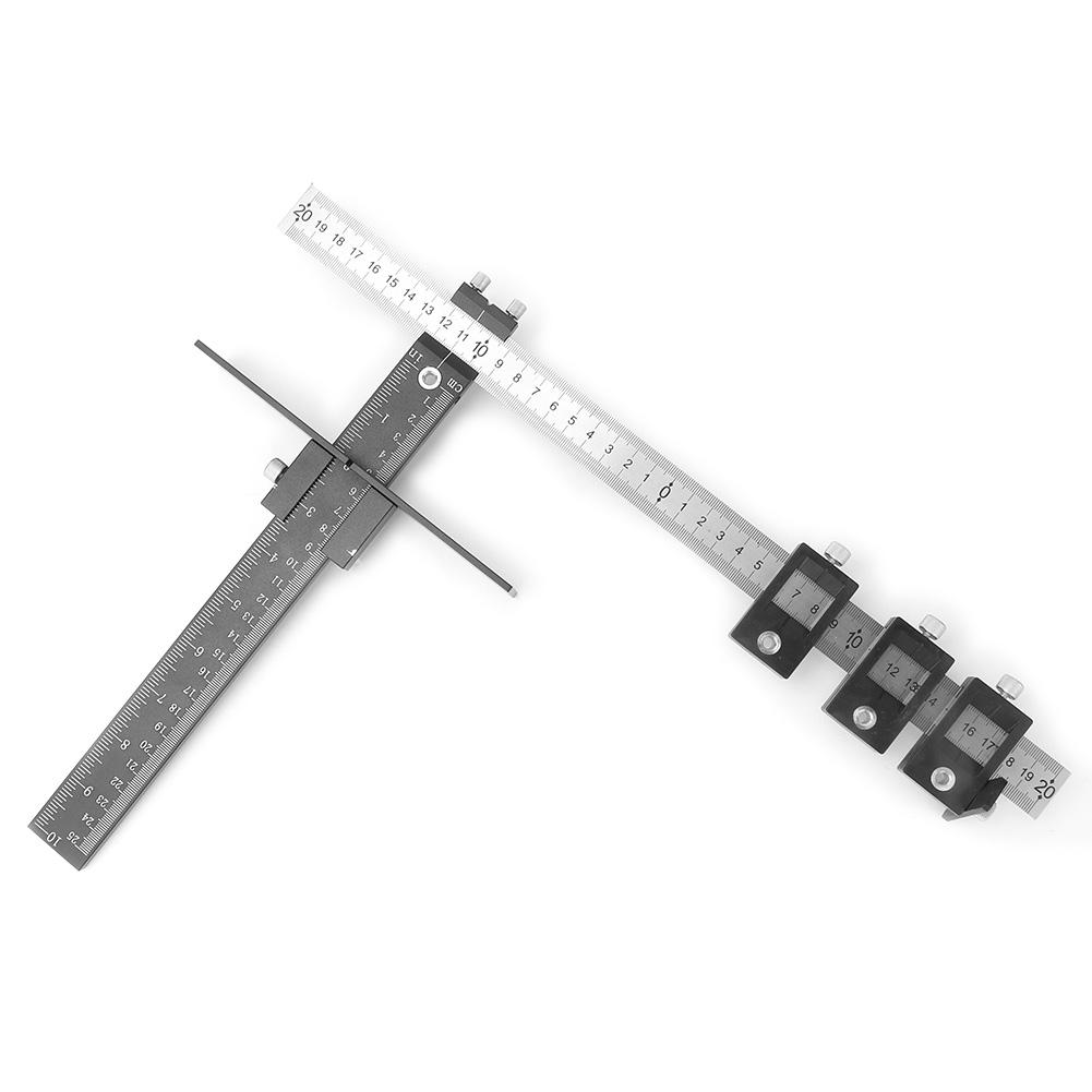 Woodworking Dowel Jig Wood Hole Punching Drilling Guide Locator Positioning Ruler