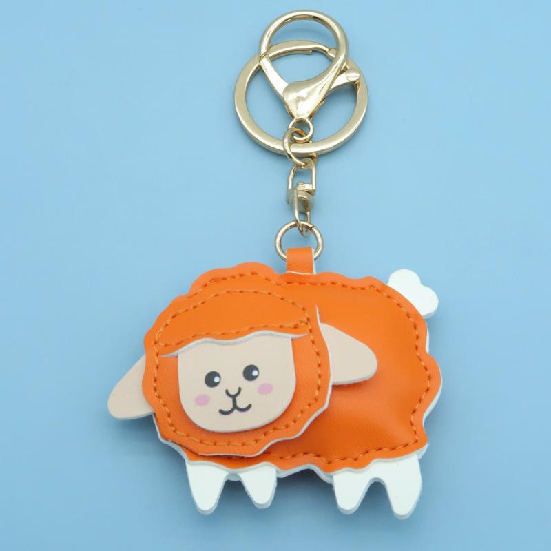 1Pcs Cute Cartoon Sheep Hanging Ornament 2027 Year Of The Sheep Pu Leather Pendant For Key Accessory Holiday Party Favor