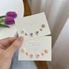Mini Vivid Color Flower Rose Earring Set
