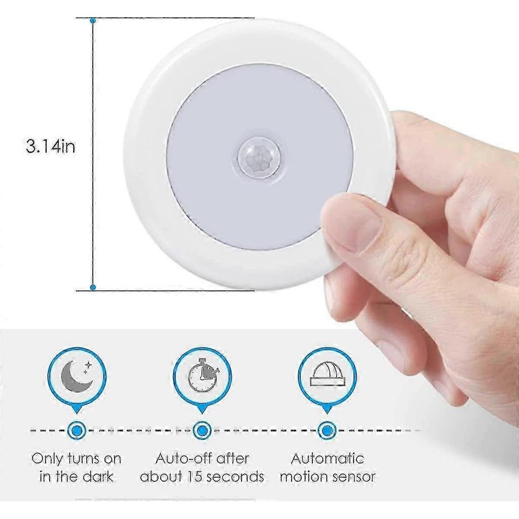 Motion Sensing Light, Led Light (white,white Light,6 Pack) hwyC