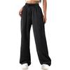 Damen High Waist Weite Beine Hose Gestreift Lockerer Sitz Freizeit Pendlerhose