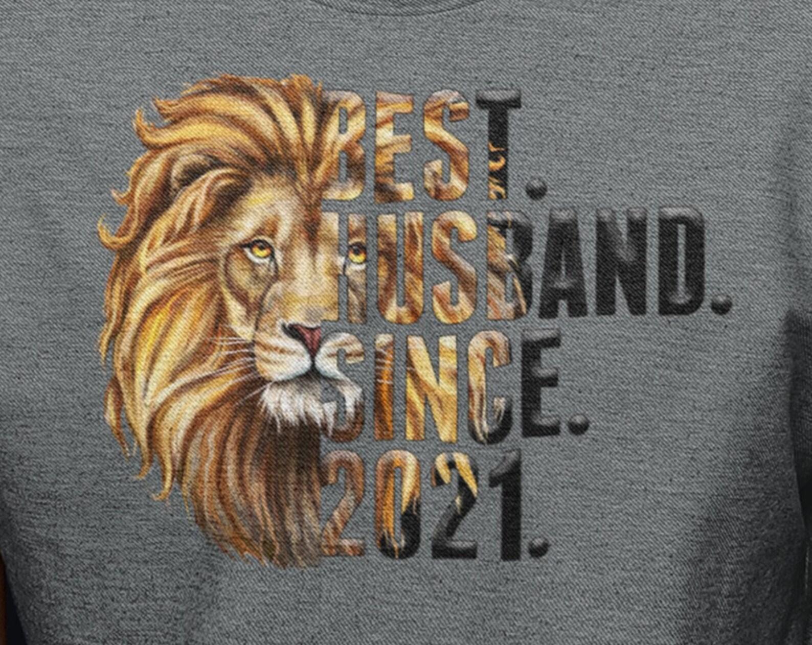 Custom Best Husband Since tee, Custom Husband Shirt, Personalized Anniversary Gifts for Husband, Lion Face Tee, Husband Birthday Gift S