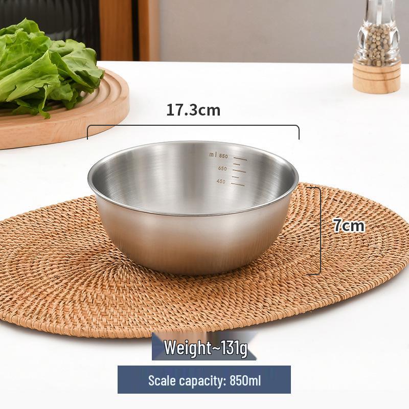Gold Round Stainless Steel Mixing Bowl for Salad, Baking, and Egg Beating