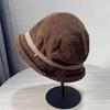 Temperament Corduroy Pullover Cap Warmer Japanese Style Winter Fisherman Hat Windproof Versatile Anti-cold Bucket Hat Travel