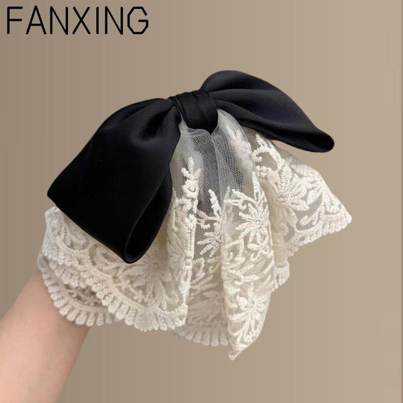 Кружевная заколка: Высококачественный ретро французский краб для хвостиков - Очень большой корейский головной убор Standard