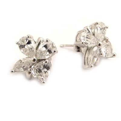 [D6769] - Silver 'Honeysuckle' Earrings silver/silver/white/White
