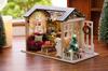 CUTEROOM Wooden Miniature Dollhouse DIY Kit for Beginners: Includes Music Box, LED Lights, and Dustproof Cover - Angelic Music and Snowy Miniature Hou