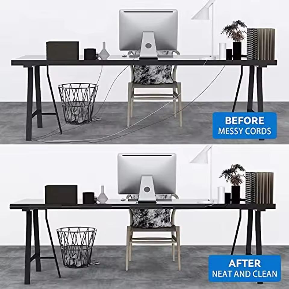 1pc Channel Desk Cable Organizer Cable Management Accessories Cable Protecter No Drilling Under Desk Management Tray