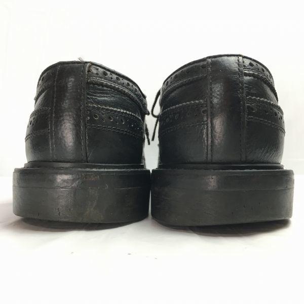 80s-90s Vintage USA Long Wingtip Business Shoes Size 9.5E 27.0-27.5 Black(USED)