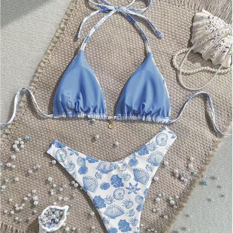 Women S Sexy Split Thong Bikini Swimsuit With Tie