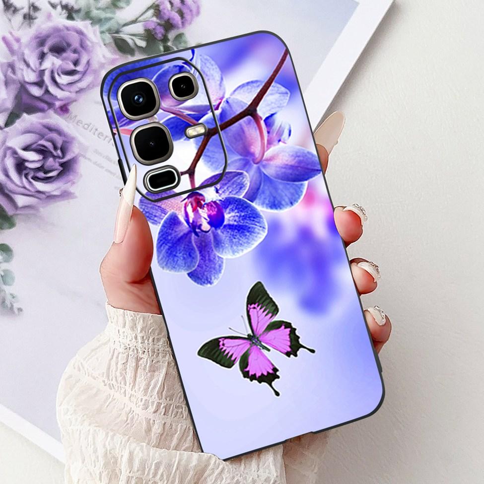Per Infinix Note 50s X6870 Cover Posteriore Per Infinix Note 50s 5G Custodia Silicone Moda Lusso Fiori Gatto Carino Dipinto Divertente Paraurti