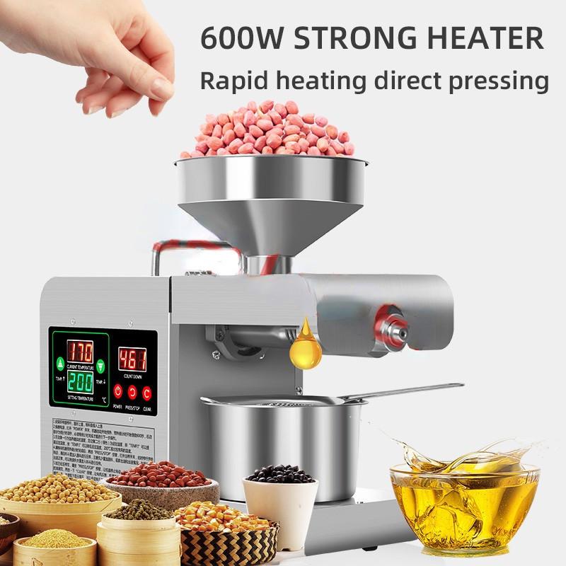 Intelligent Stainless Steel Oil Presser Automatic Hot And Cold Oil Press Peanut And Sesame Oil Press Machine 38*15*32cm