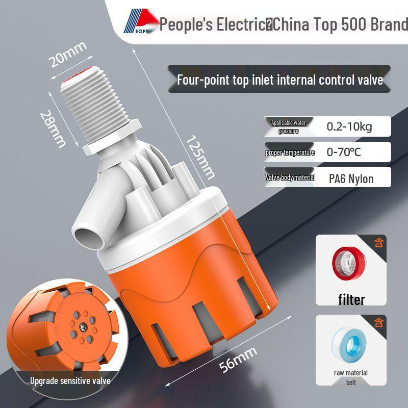 Automatic Float Valve for Water Tanks: Anti-Overflow Shut-off Ball Valve with Full Water Stop Function.