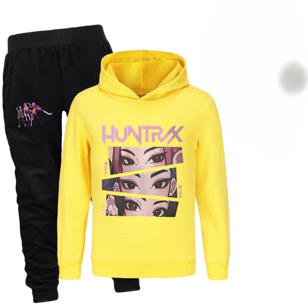 Kpop Witch Hunt Group Printed Boys and Girls Hoodies+Sports Pants Autumn Sweet and Comfortable Set