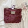 Retro Corduroy Kosmetiktasche Blume Große Kapazität Kulturtasche Handgehalten Make-up Tasche Beauty Aufbewahrung