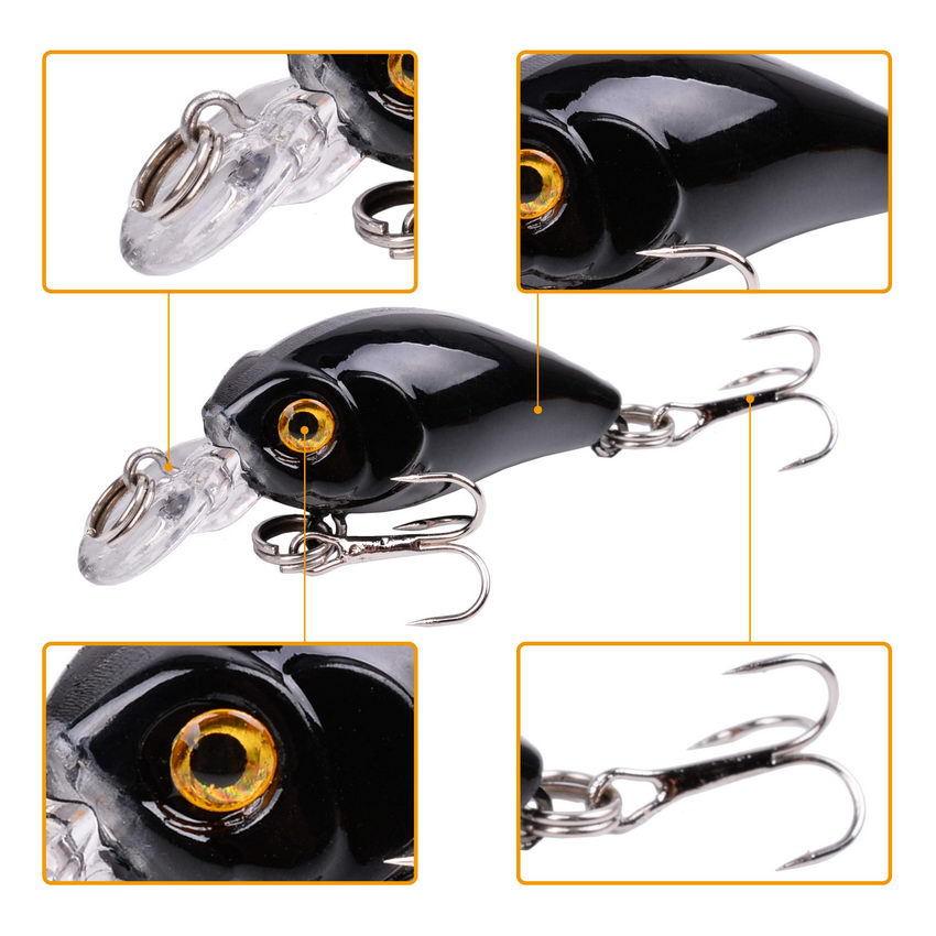 ABS 4.5cm Rocker Fat Minnow Artificial Hard Bait 4g Bionic Lure Plastic Mini Fish Bait with Hooks Saltwater Bass/Trout