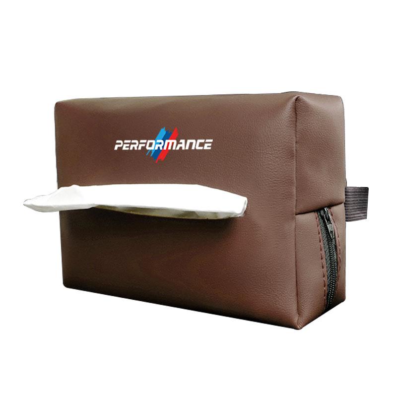 CTCE1 Leather Car Tissue Box Sun Visor Seat Back Hanging Bag For BMW Performance F30 I4 X3 F10 E90 F20 E46 E60 E70 E39 E36 E87 X7 E92