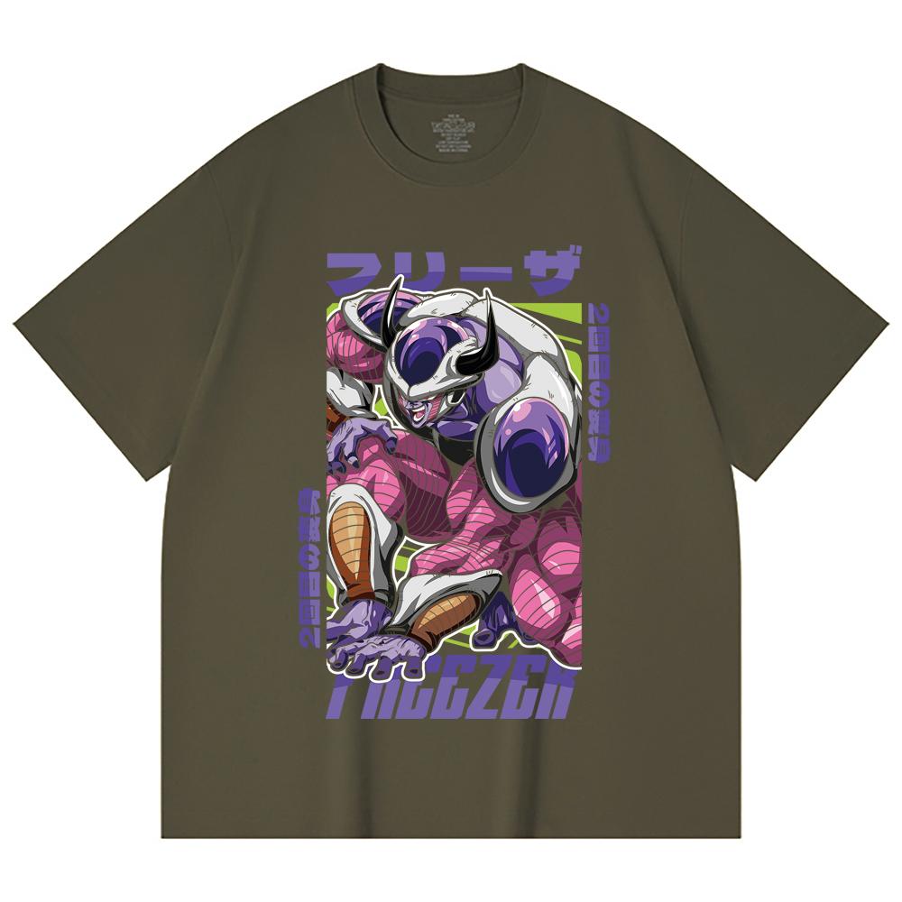 230 g/m² 100% bavlna Dragon Ball V72 Král Cold Potisk Unisex T-shirt z těžké bavlny