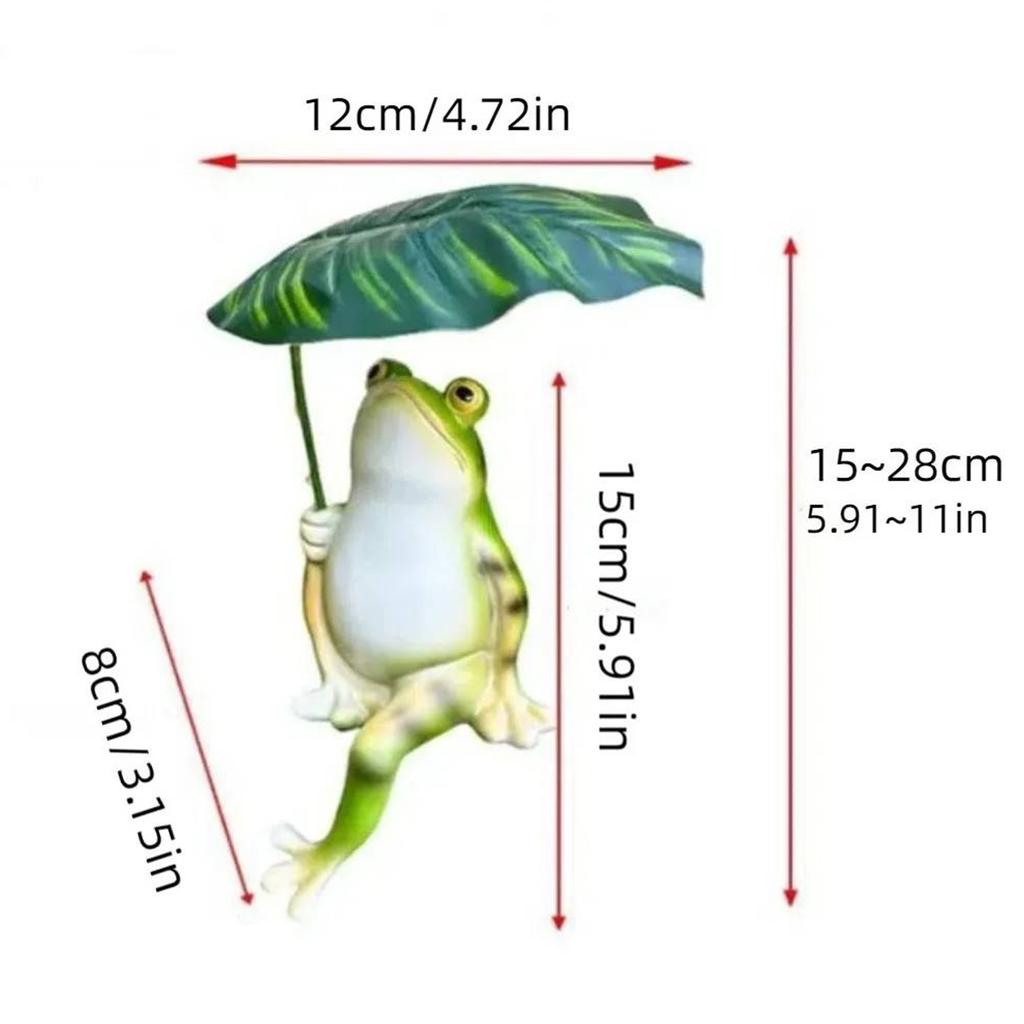 Froschstatue Grüne Froschfigur Gartenornament Froschdekorationen Feengarten Dekoration