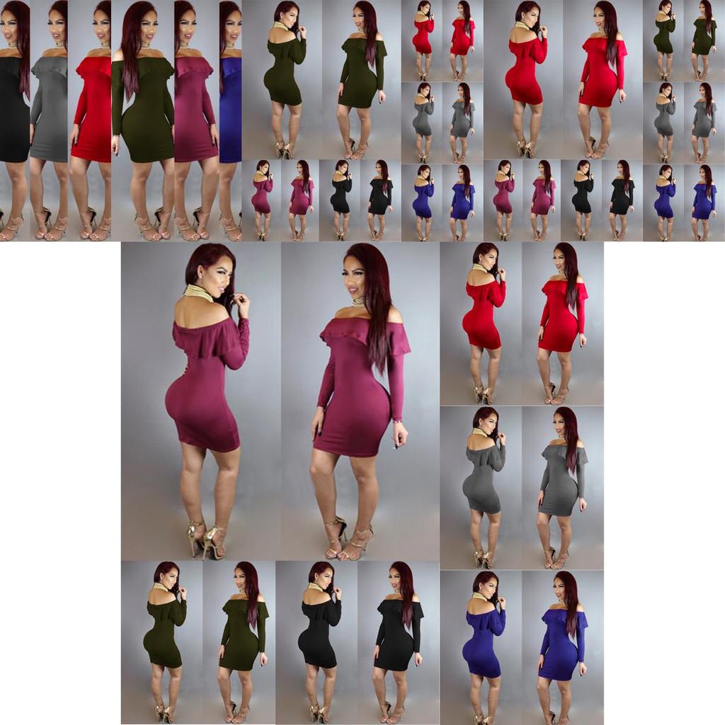 Elegant Women Strapless Bodycon Long Sleeve Evening Party Mini Dress Off Shoulder