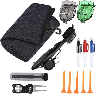 Acessórios Conjunto de Ferramentas de Limpeza Toalha Escova para Taco Ferramenta de Reparo de Divot para Taco Kit Essencial de Ferramentas