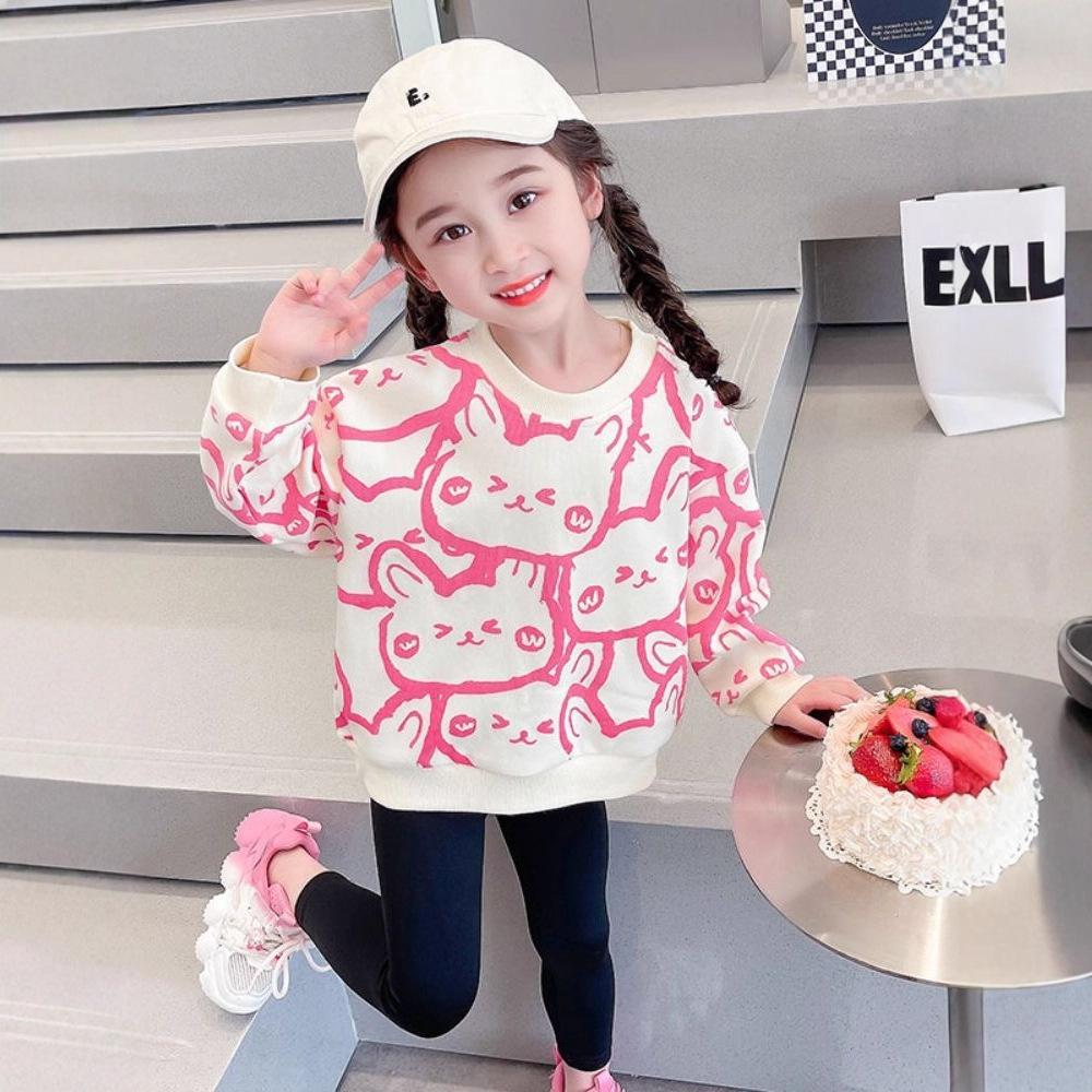 Girls Spring Autumn Stylish Loose Long Sleeve Sweatshirt Top