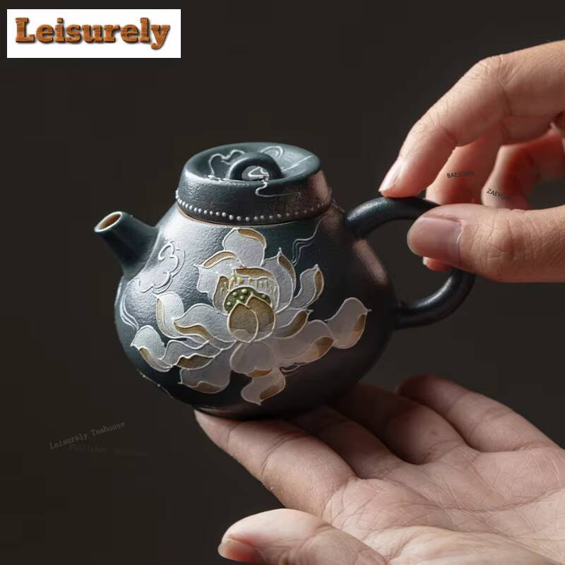 Hand-painted Auspicious Clouds Ink Lotus Tea Set Complete Set Elegant Tea Ceremony Set Teapot And Tea Cup Set Tea Set Gifts
