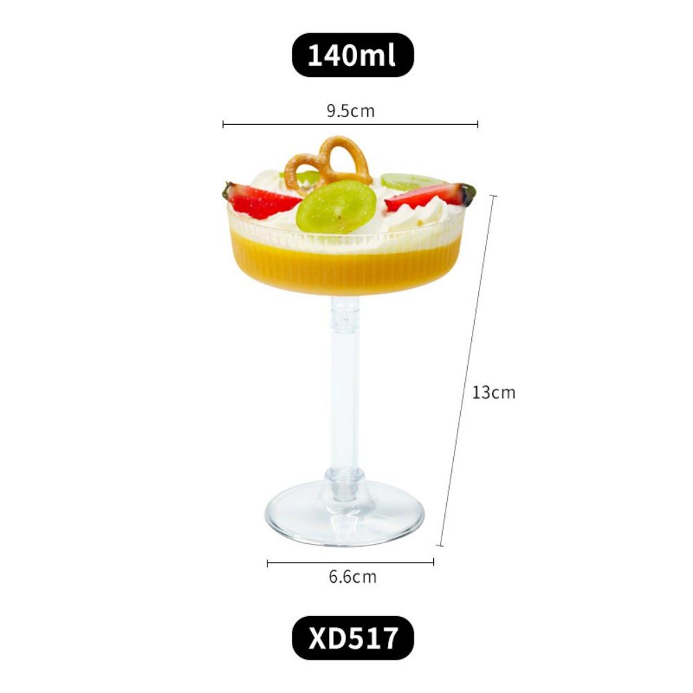 Plastic Martini Glasses Disposable Detachable Ribbed Martini Glasses Transparent Champagne Tower Dessert Cup