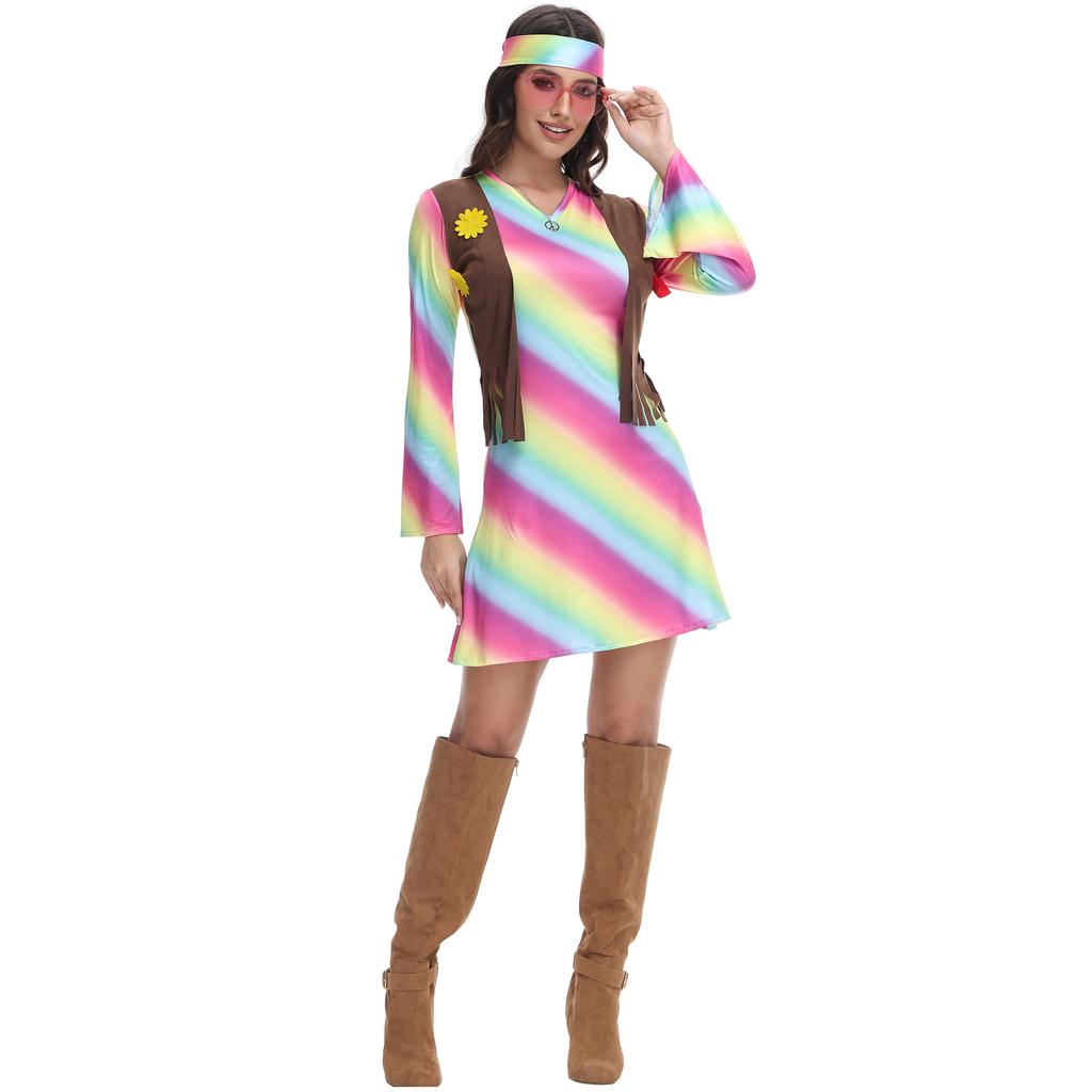 - music festival party retro 70s disco hippie dicos halloween stage costumes