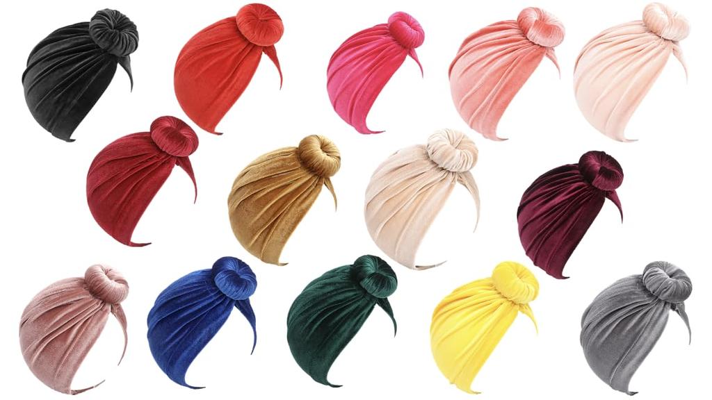 Velour Velvet Turban Hairband Headband Newborn Photo Head Protection Hat Ribbon Spring Summer Autumn Winter Newborn Baby Same (Light Purple, Size)