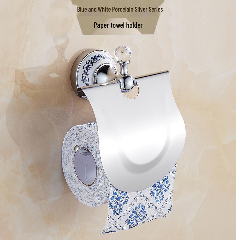 European Stainless Steel No-Drill Bathroom Set: Towel & Toilet Wall Storage Rack