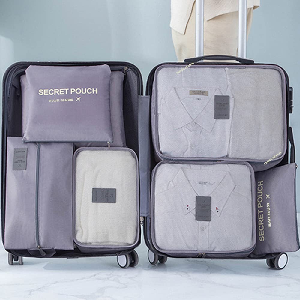 7 Set Packing Cubes Packing Organizers Travel Luggage Organizers for Suitcase Travel Accessories with Laundry Bag & Shoe Bag