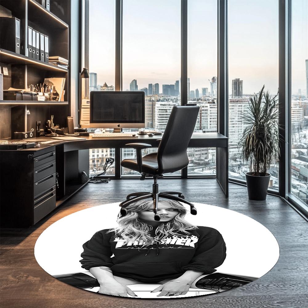 Tove Lo Printed Round Rug Carpet Chair Rug Area Rug Entryway Doormats,for Office Chair Living Room Bedroom Kitchen Room.