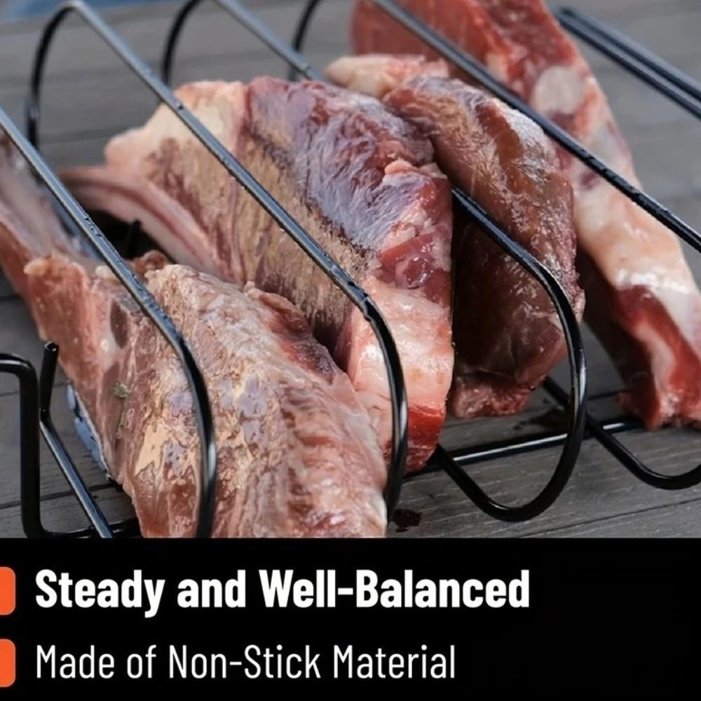 Carbon Steel Roasting Stand Non-Stick BBQ Steak Racks Portable Ribs Grill  Barbecue Cooking