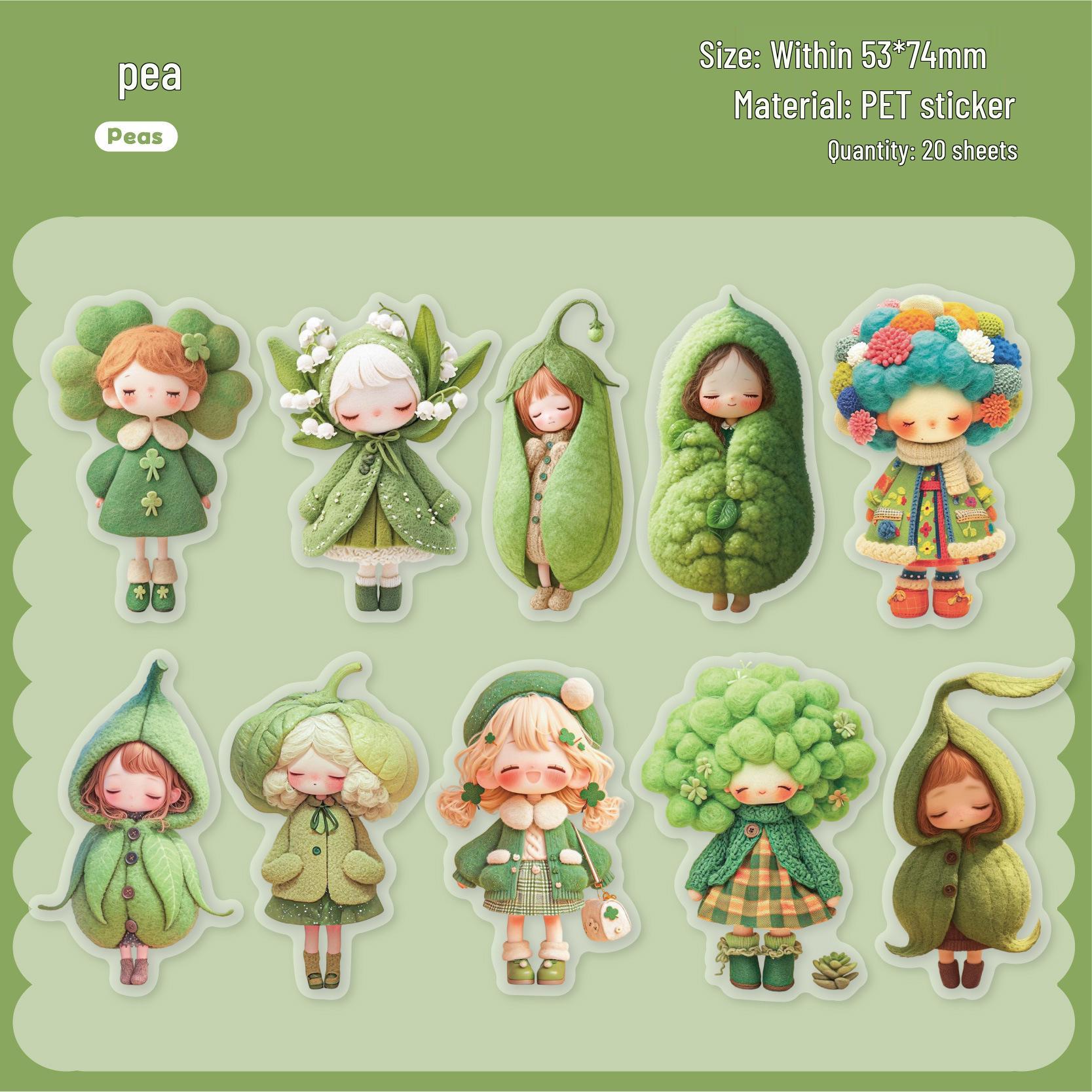 

Sugar Fluff Retro Story: Cute PET Self-Adhesive Sticker Pack (20 Sheets, Q Version Characters)