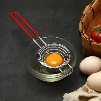 1 Pcs Spiral Stainless Steel Egg White Separator Portable Egg Yolk Divider With Long Handle Kitchen Tool