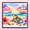 Beach Printed Cross Stitch Kit DIY 11CT Embroidery Craft Set Home Decoration