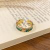 New Chinese Enamel Oil Pattern Ring Light Luxury High Sense Internet Celebrity Foreign Style Versatile Ring