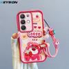 KEYSION Shockproof Case for Realme C85 5G with Lanyard Soft Silicone Cute 3D Cartoon Doll Phone Back Cover for Realme C85