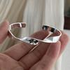 100% Solid 925 Sterling Silver Retro Bracelet for Women Men Vintage Handmade Twist Simple Bracelet Birthday Gift